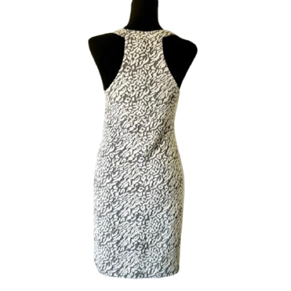 Free People Jacquard Knit Racerback Body Con Mini Dress White Grey Small - Picture 6 of 10